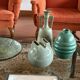 Mid-century Modern green spherical gres vase, Franco Bucci Italy ca. 1970
