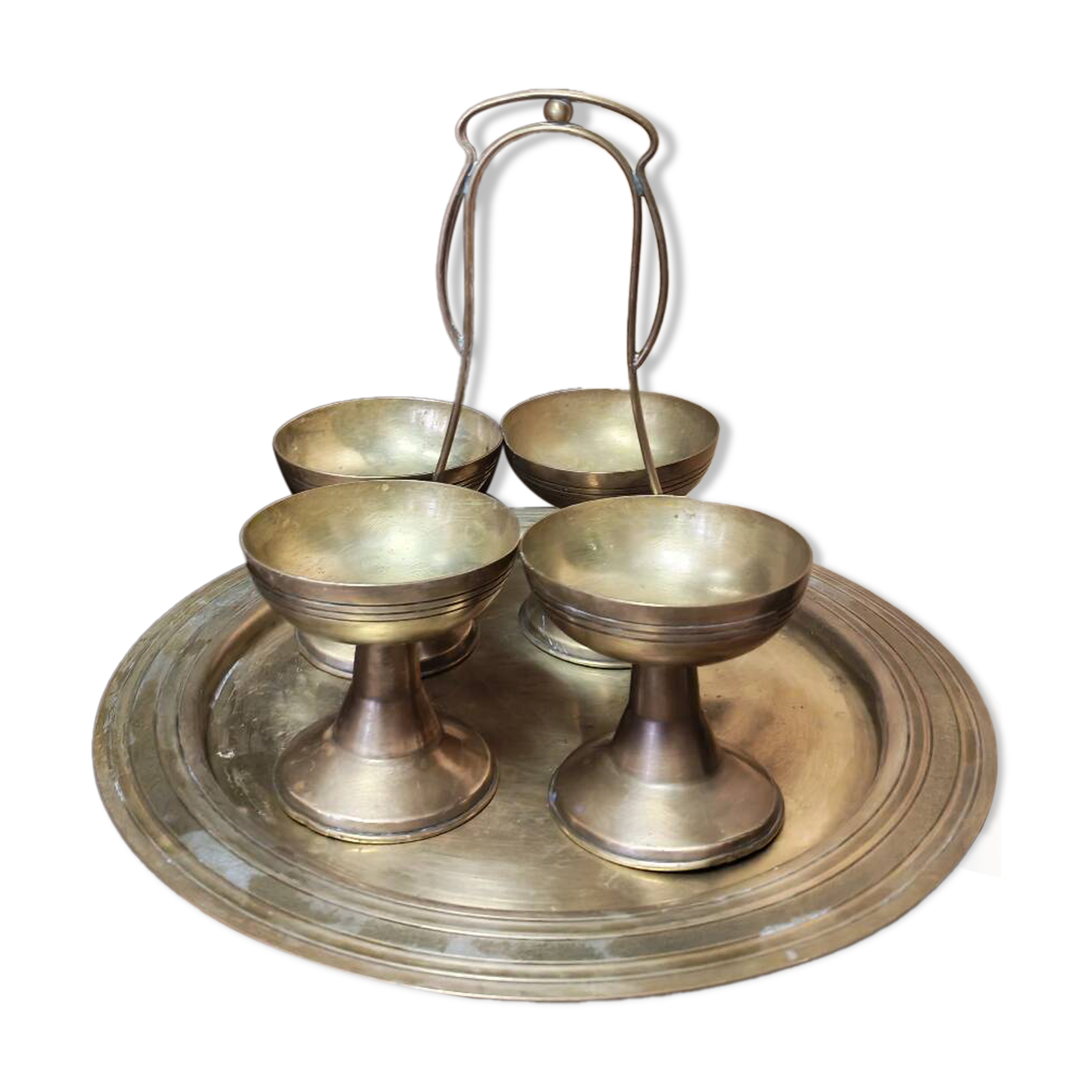 Vintage brass boho style aperitif server