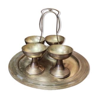 Vintage brass boho style aperitif server