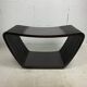 Post modern Dutch slatted wooden wavy curvy bench or  coffee table, 1970s