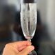Set of 10 antique champagne glasses in engraved crystal