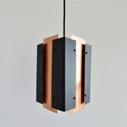 Suspension vintage triangulire en cuivre