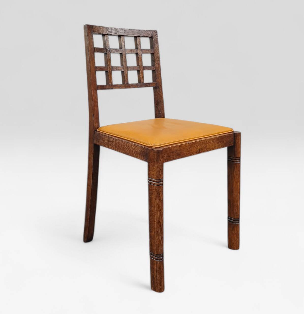 Solid oak chair, Victor Courtray, Art Deco, 1930