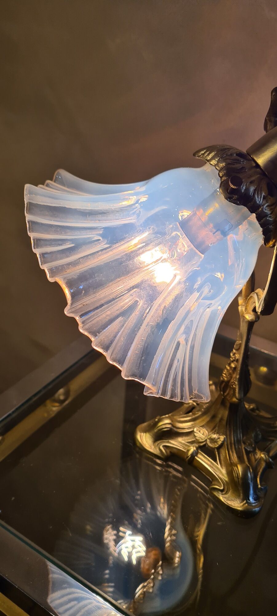 Art Nouveau bronze lamp