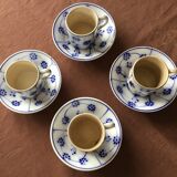 Set of 4 cups of coffee Sarreguemines