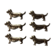 Suite de 6 porte-couteaux chiens teckels