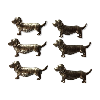 Suite of 6 knife carrier dachshund dogs