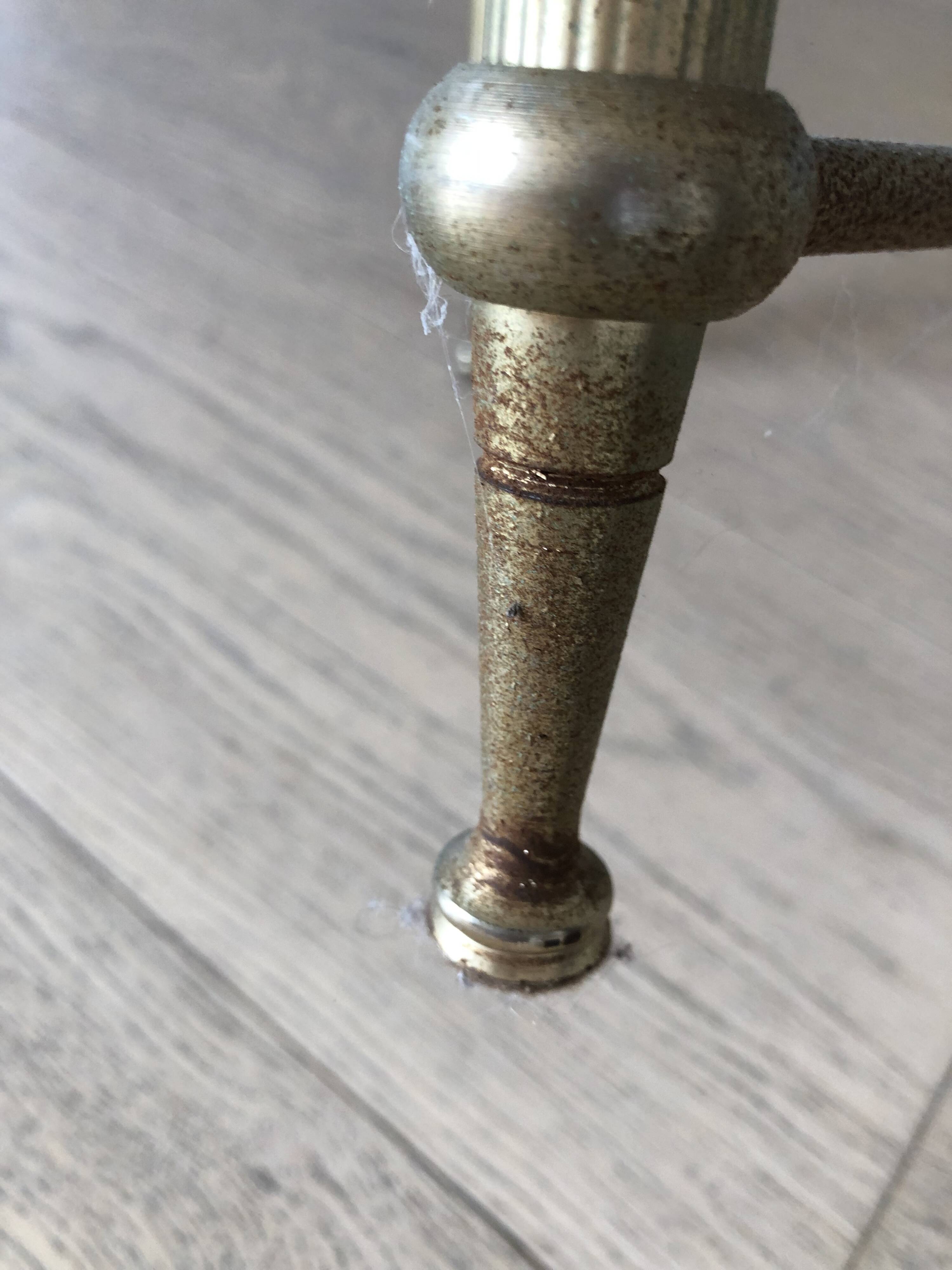 Brass and smoked glass stool