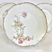 6 Assiettes plates Baltimore Rose de Haviland Limoges