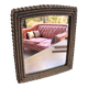 Vintage wicker rattan wall mirror