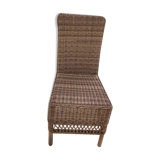 Chaise en osier et rotin