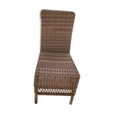 Chaise en osier et rotin