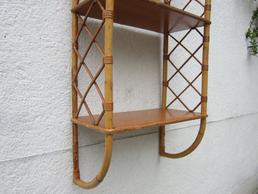 Rattan wall shelf