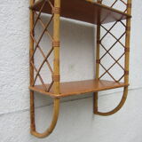 Rattan wall shelf