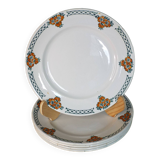 5 assiettes plates terre de fer Moulin des Loups Aubépine