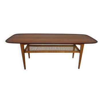 Teak & Oak Coffee Table by Børge Mogensen for Fredericia Stolefabrik, 1950s