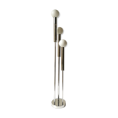 Lampadaire années 70 chromé 3 boules opalines blanche