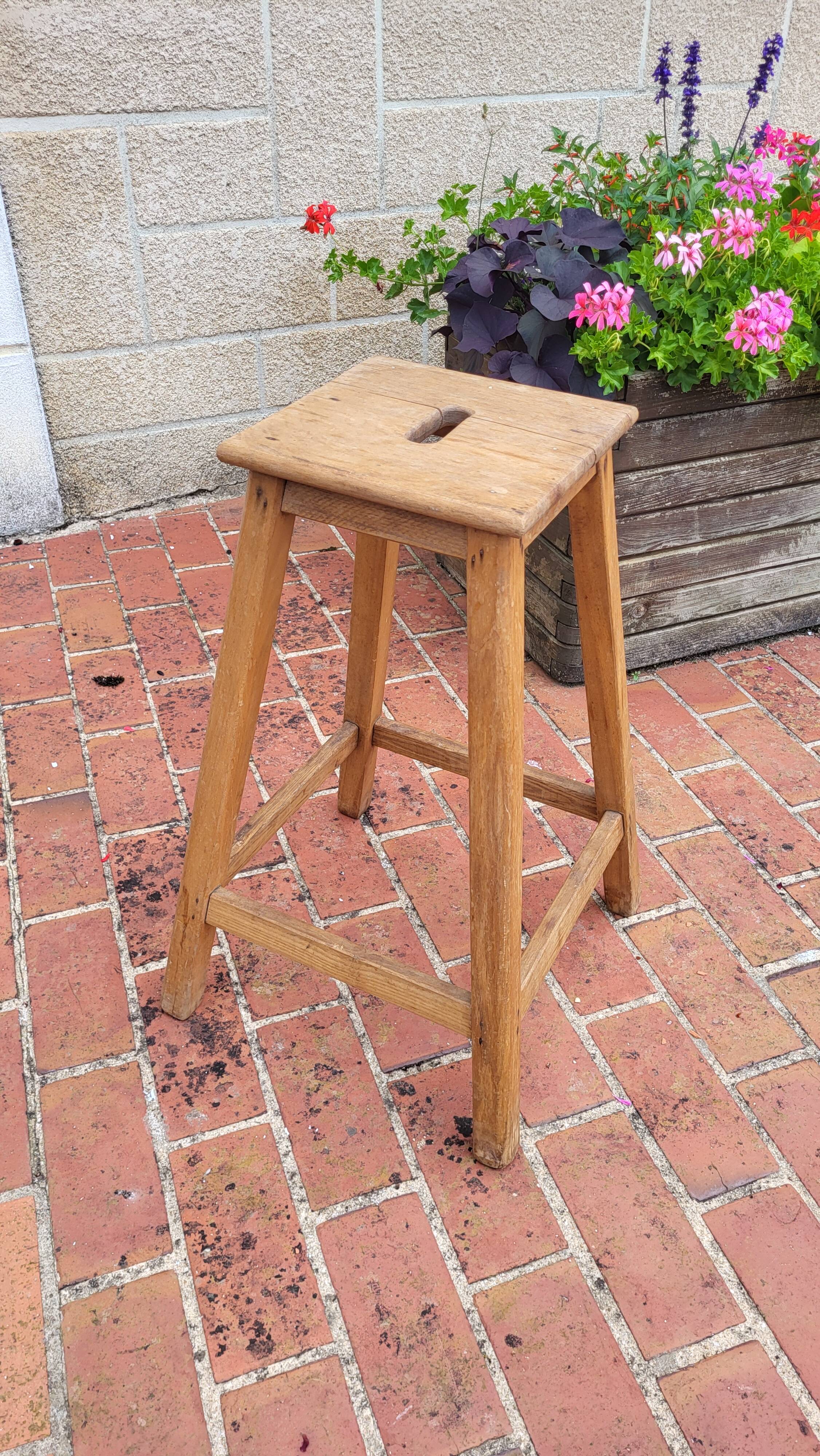 Wooden workshop stool