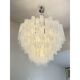 Modern Large Venetian White Alabastro Tronchi Murano Glass Chandelier