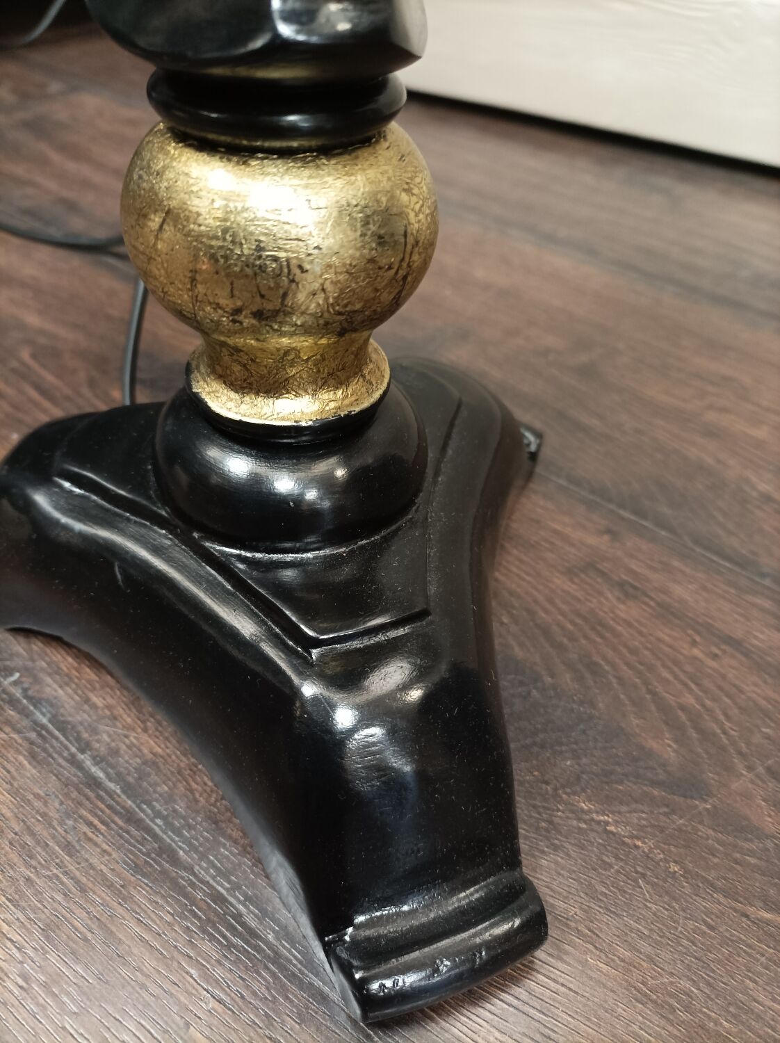 Lacquered wood lamp style Napoleon III