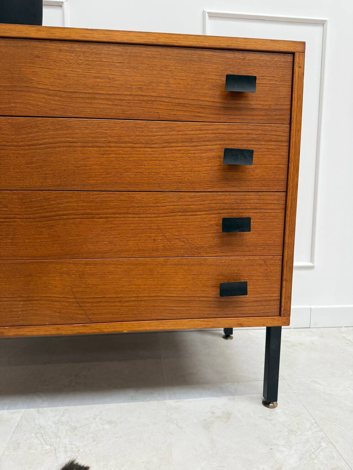 Modernist teak chest of drawers