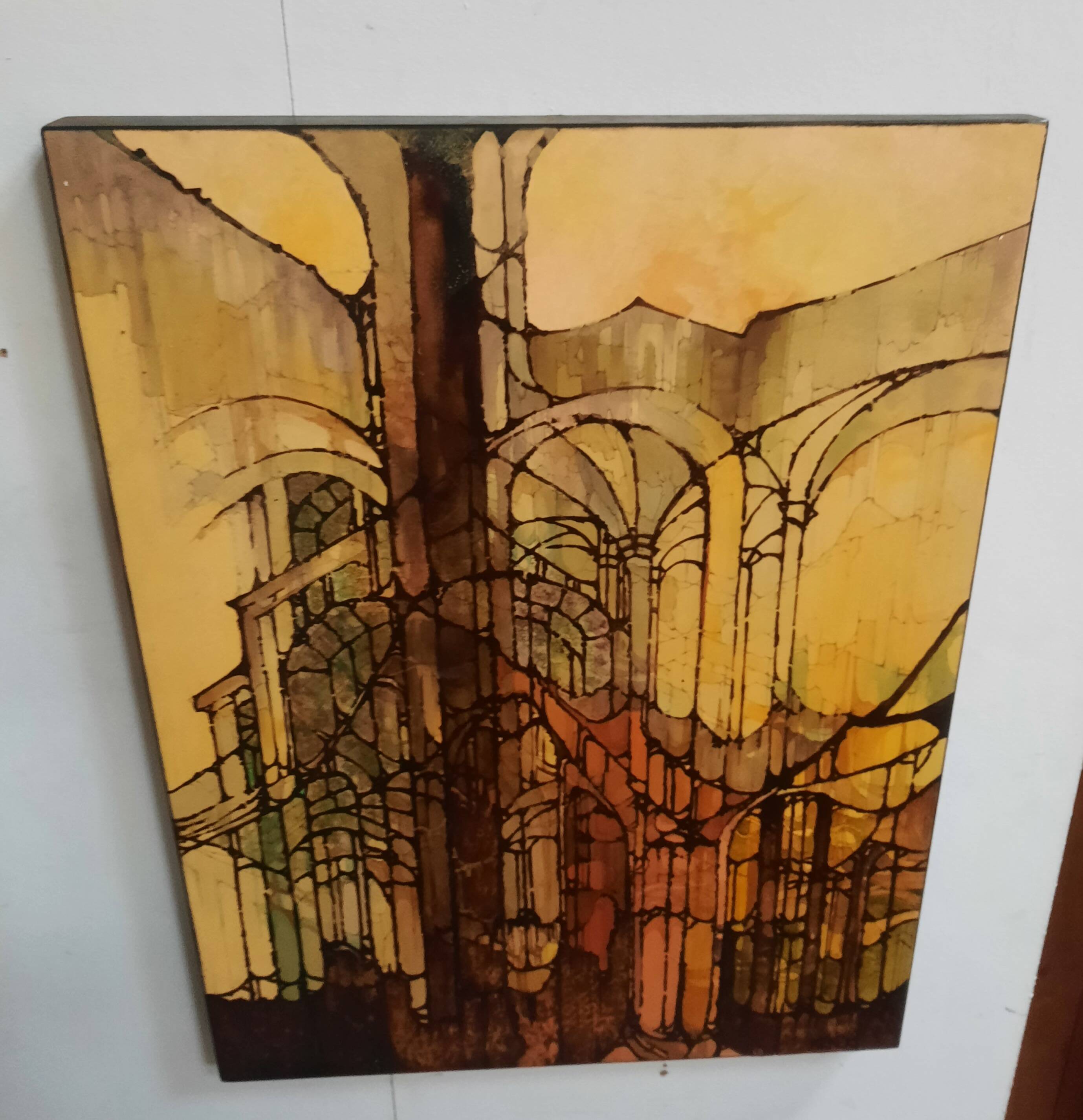 Acrylique  "éléments architecturaux gothiques "