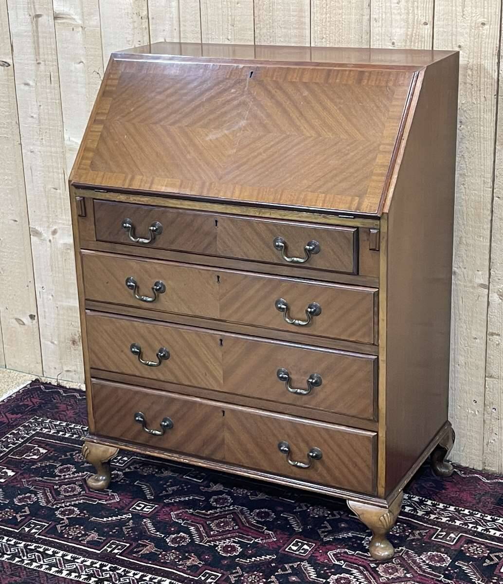 1950s English mahogany secretary.