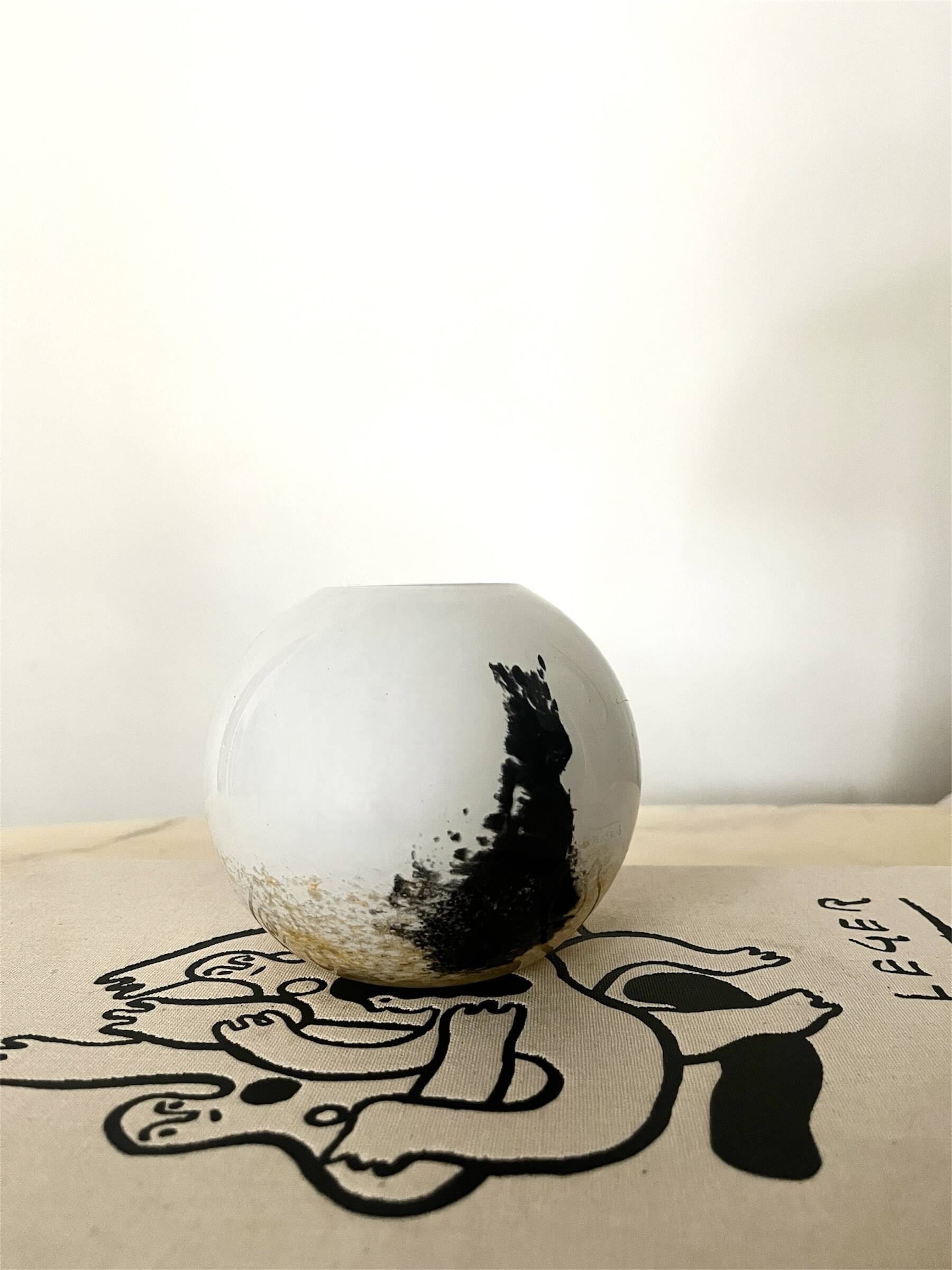 Murano glass ball vase