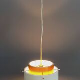 Metal, white and brass color pendant lamp by VEB 1960s