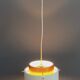 Metal, white and brass color pendant lamp by VEB 1960s