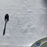 Tablecloth monogram LF square English embroidery