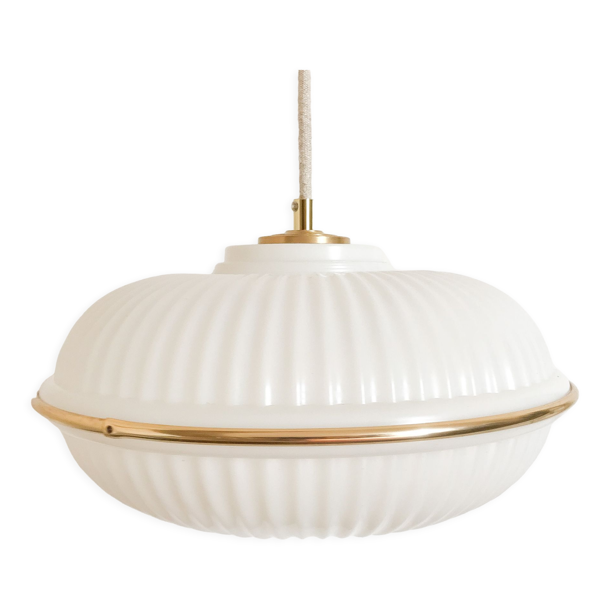 Vintage brass plastic pendant lamp