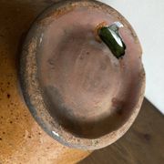 XXL glazed earthenware cache pot from the countryside, planter 1950