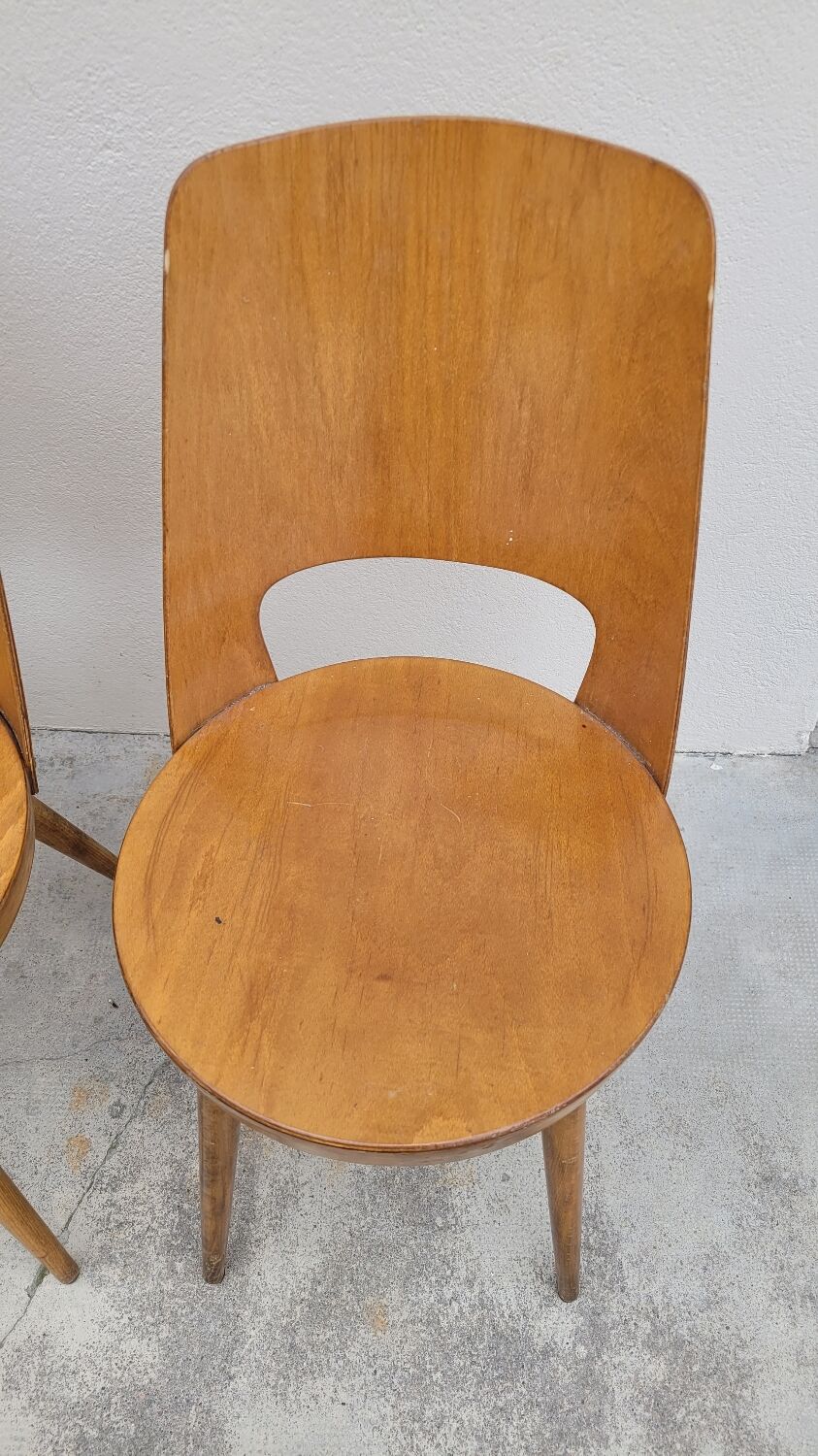 Series of 4 Baumann bistro chairs model Mondor 1950 vintage