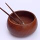Teak wooden salad bowl and serving spoons, 1970s