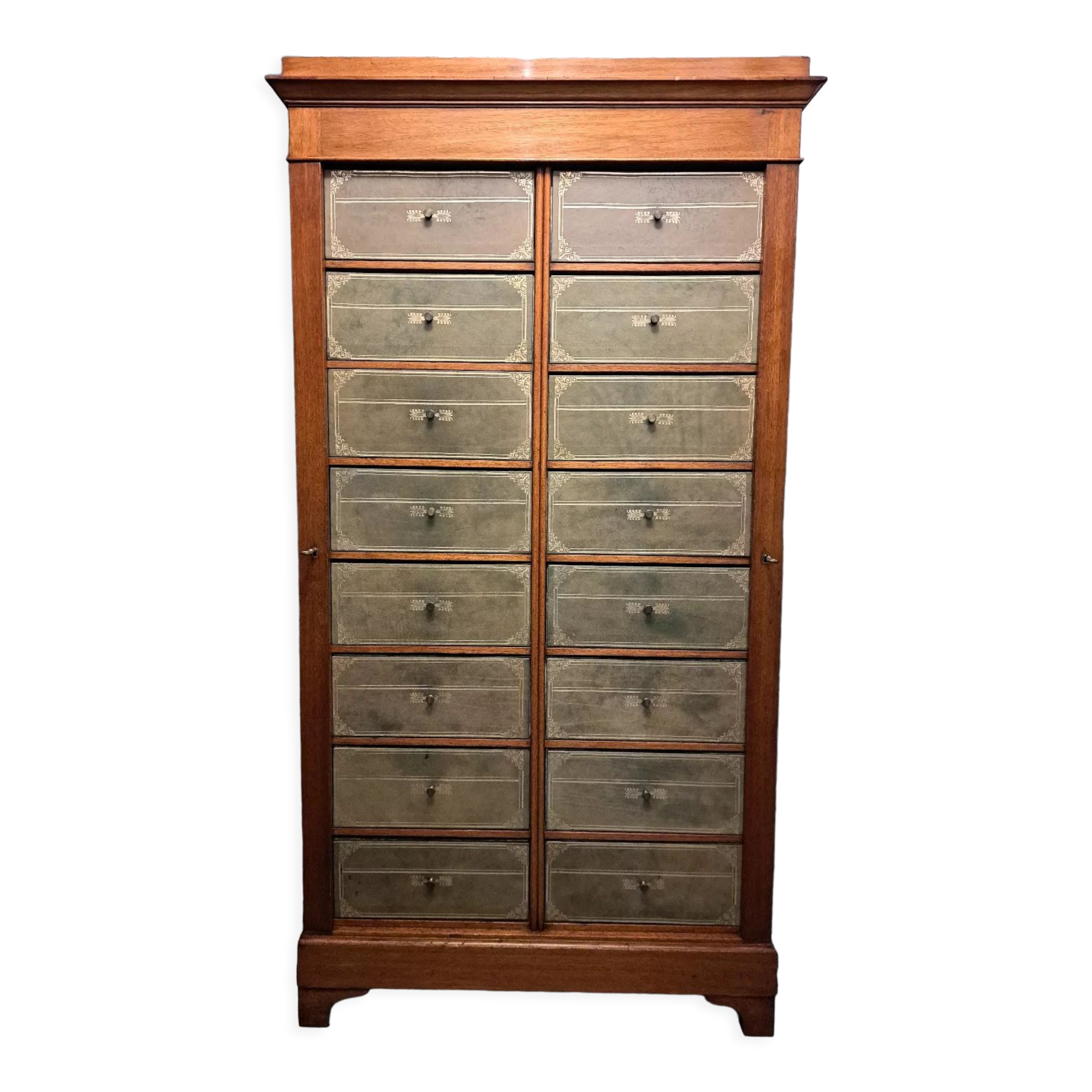 Mahogany and leather cardboard box