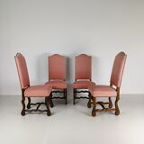 Beech Os De Mouton tapestry chairs (set of 4)