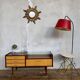 Enfilade vintage bicolore – Plateau en verre – Design rétro chic