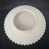 Plafonnier en verre blanc mat nervuré