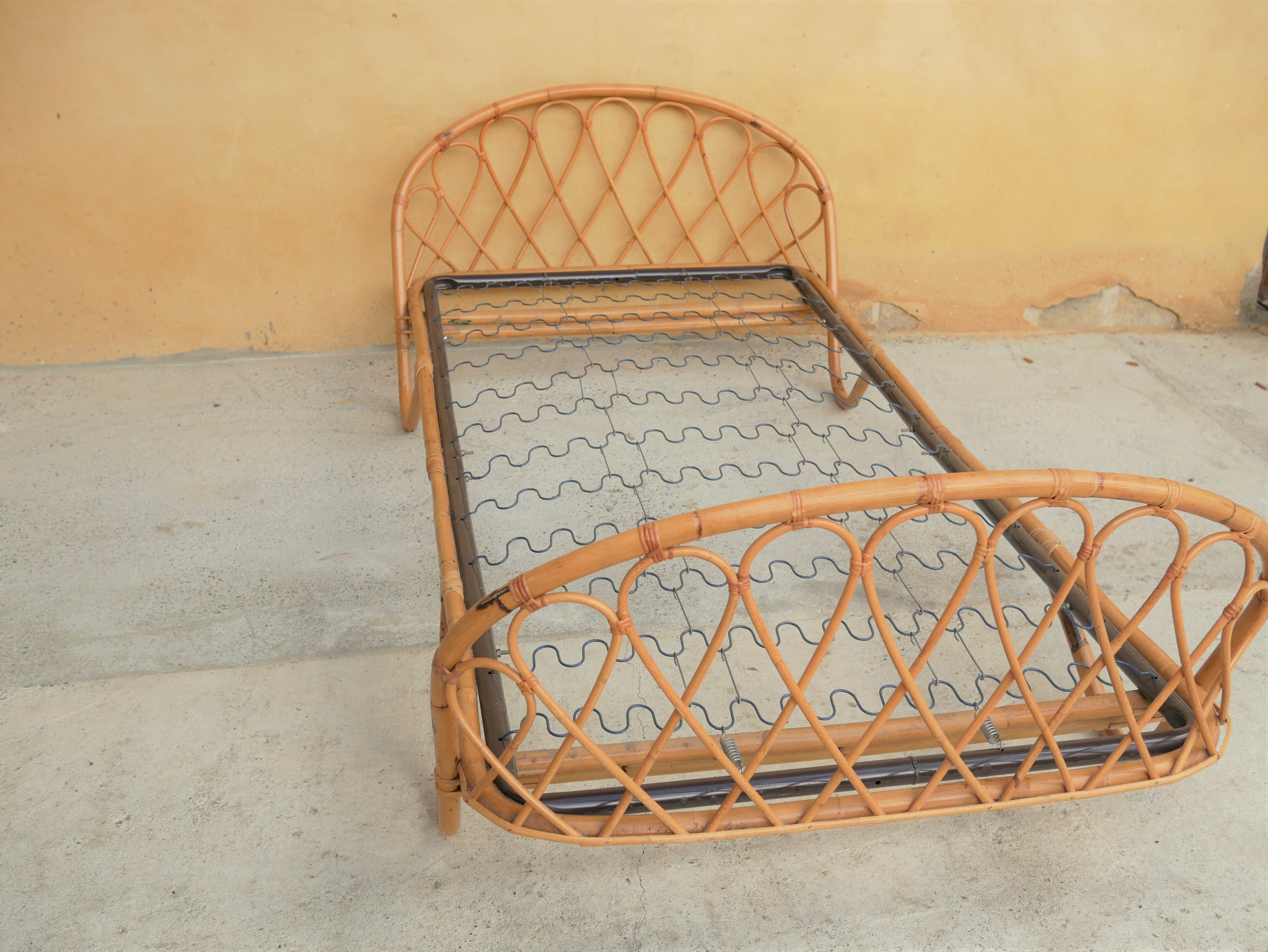 Vintage rattan bed