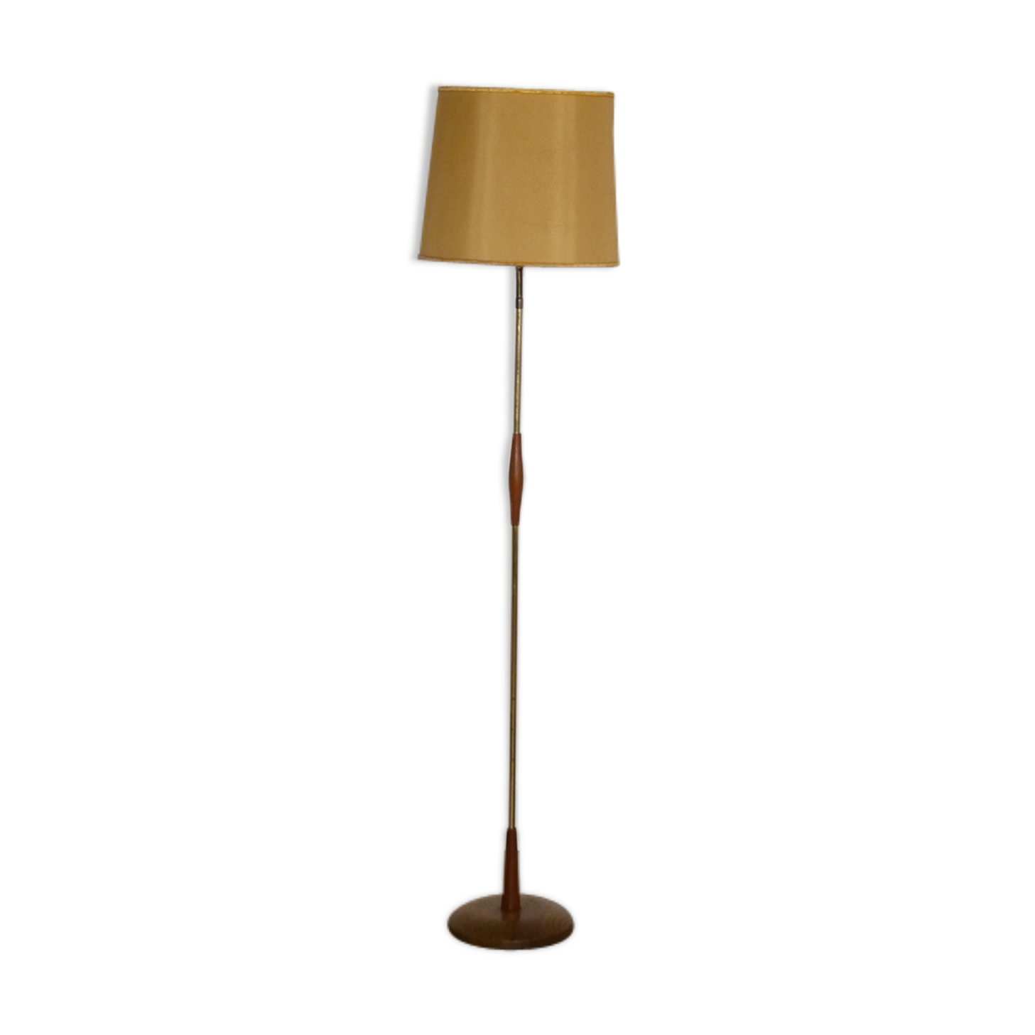 Lampadaire scandinave teck et laiton 1960