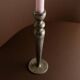 Brutalist vintage candlestick in gris patinated metal from Sweden, 1970s decorative lighting gift
