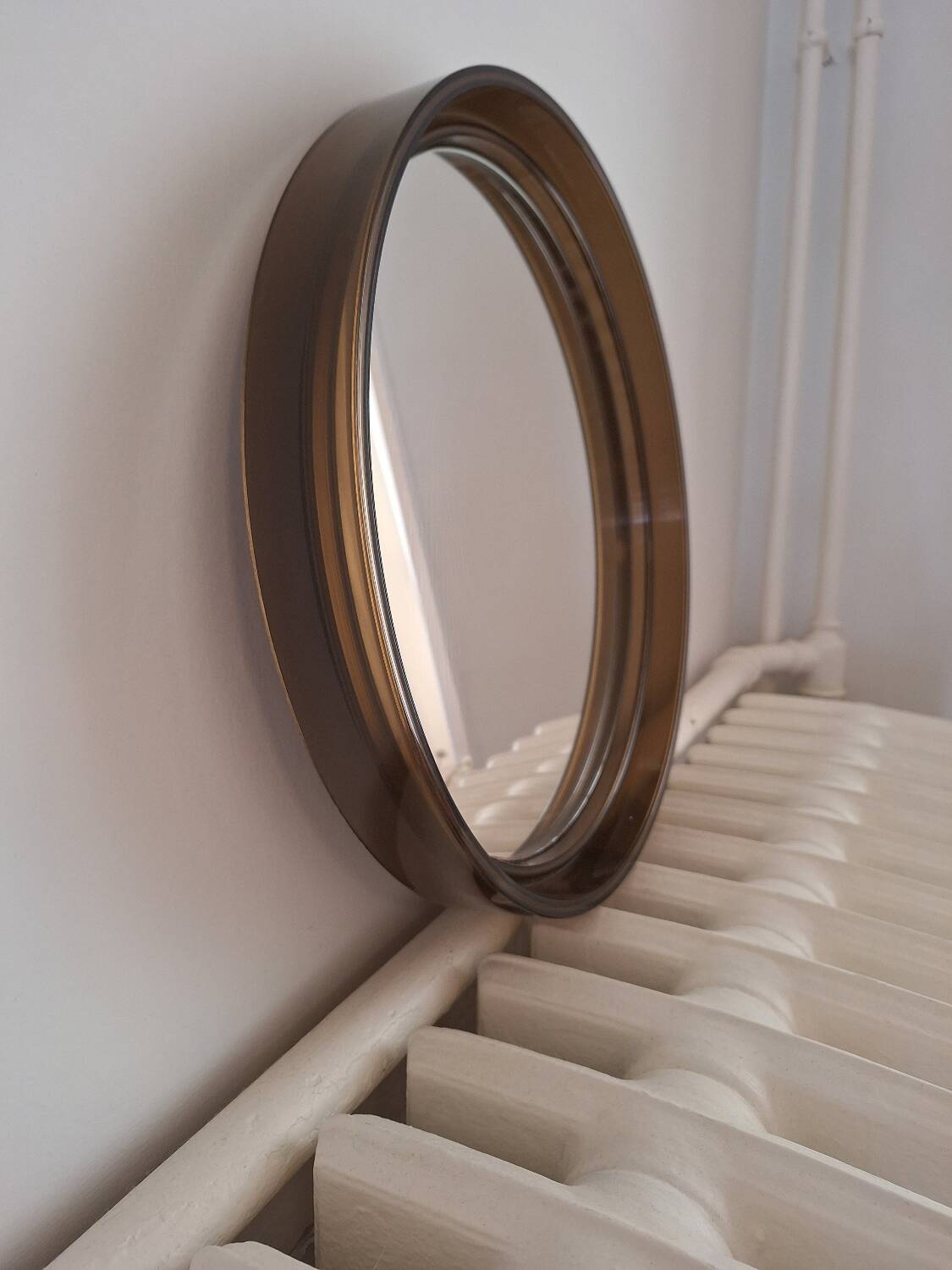 Vintage smoked plexiglass mirror