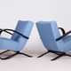 Pair of blue Halabala armchairs made in 1930s Czechia by Up Zavody