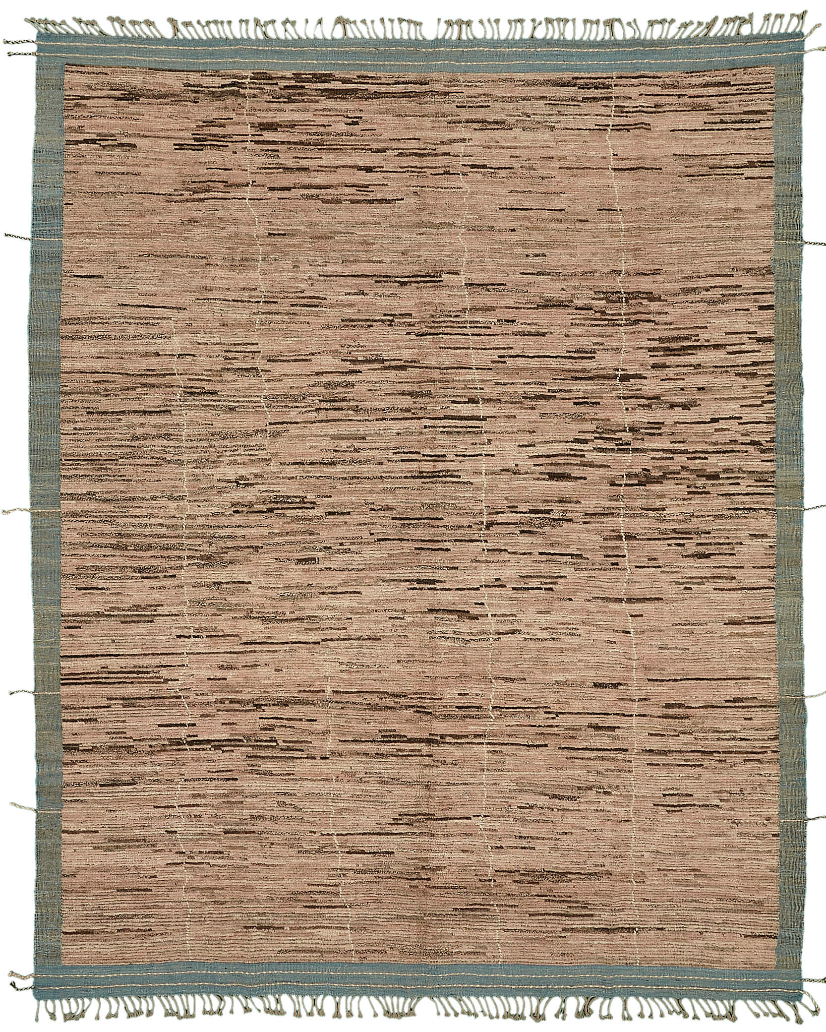 Handwoven Turkish Rustic 290 cm x 370 cm Brown Wool Carpet