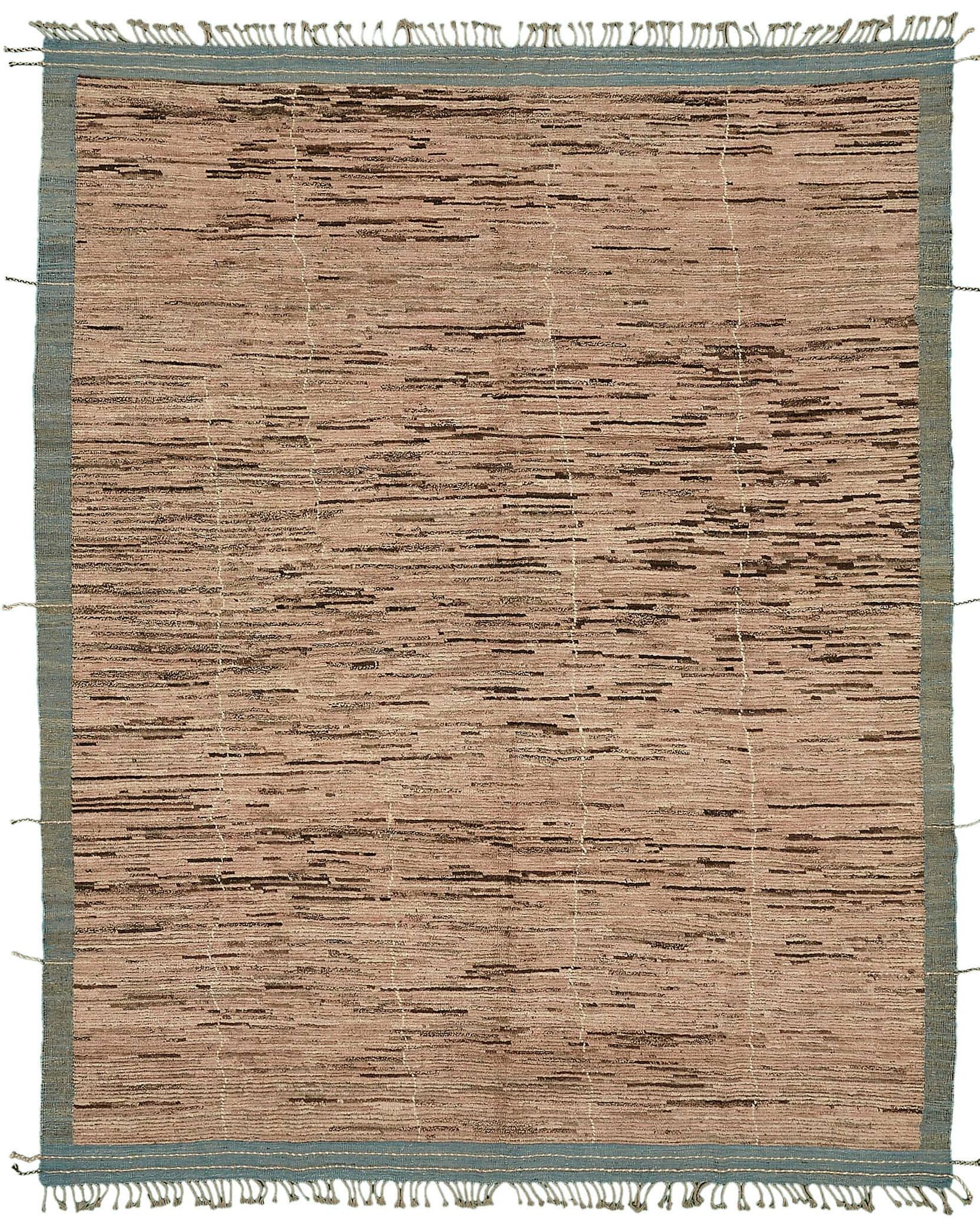 Handwoven Turkish Rustic 290 cm x 370 cm Brown Wool Carpet