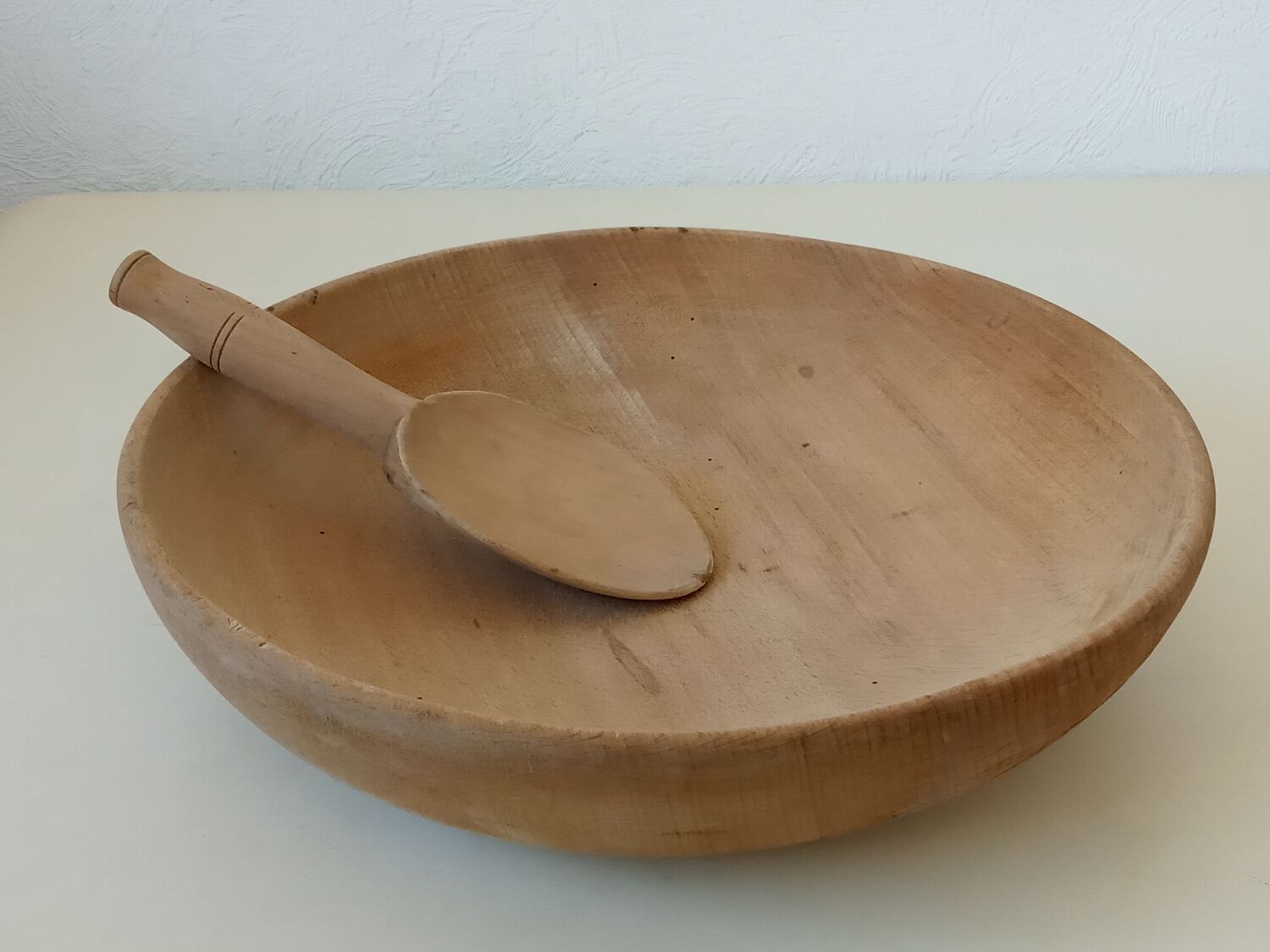 Wooden dish and spoon