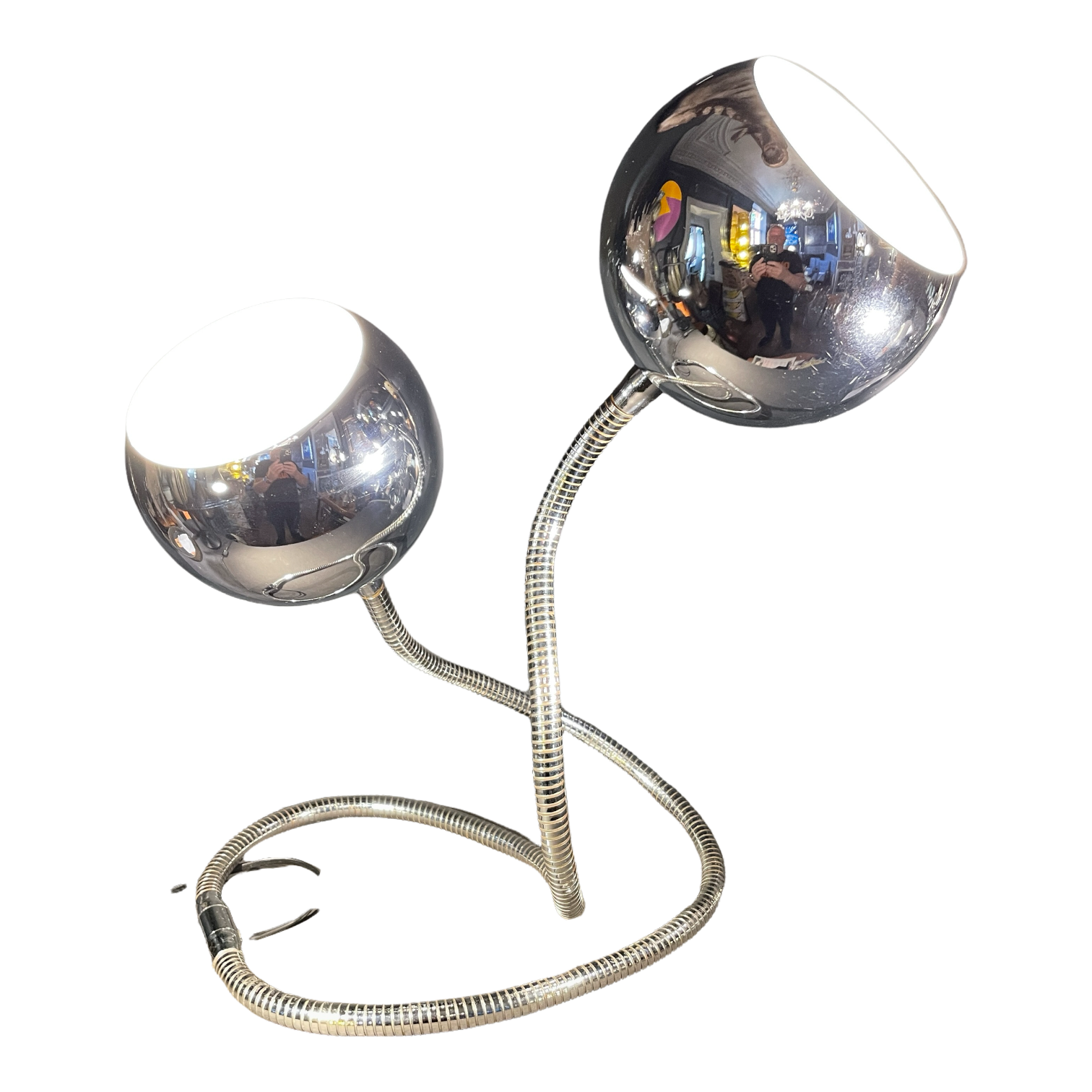 Flexible "snake eye balls" lamp by Goffredo Reggiani, chrome steel 1970s