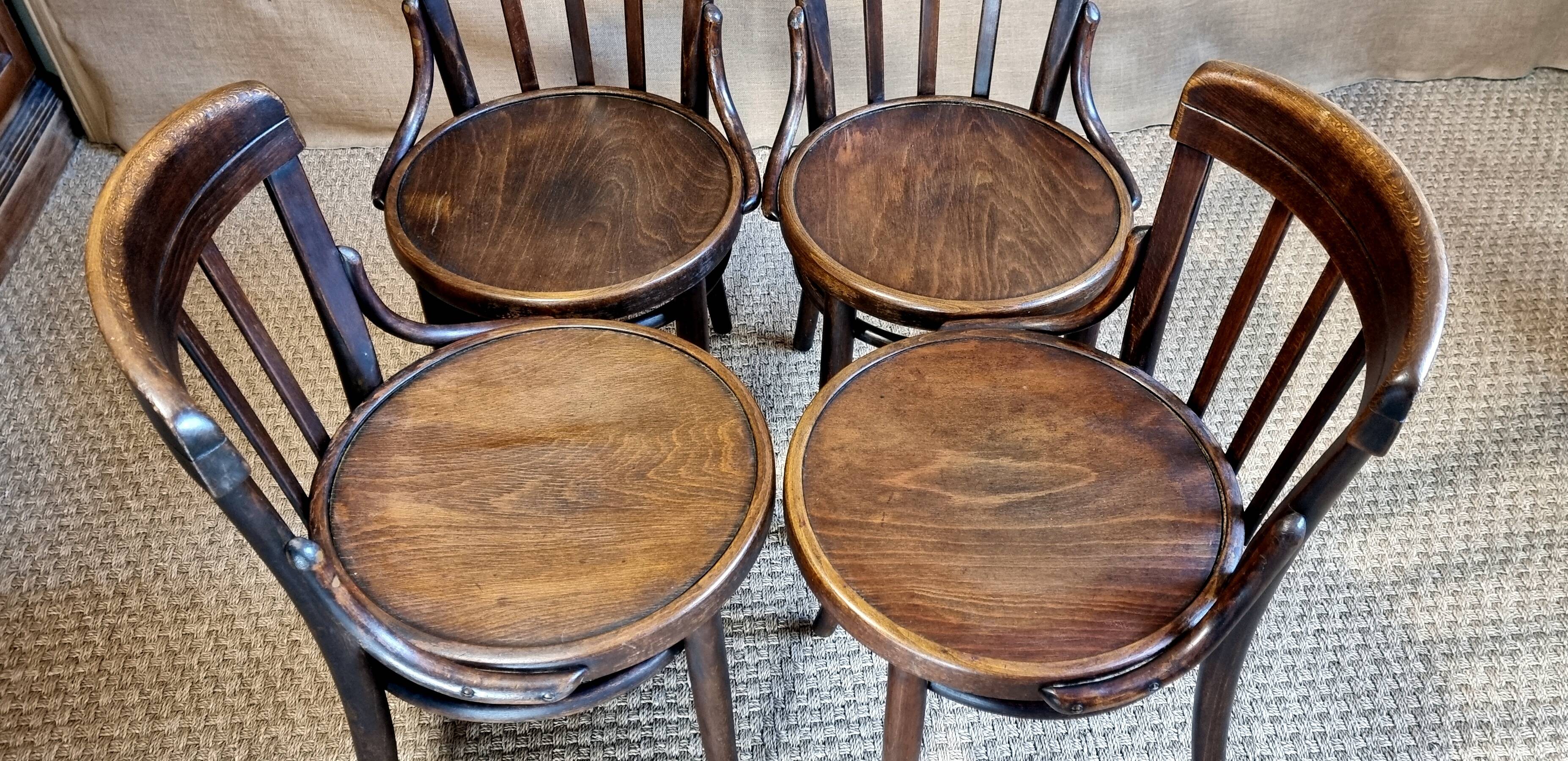 Set 4 chaises bistrot thonet vers 1930