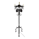 Important lampadaire en fer forgé à décor de dragons, Italie, vers 1900